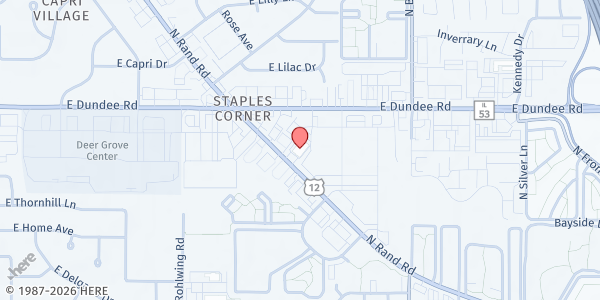 Map showing Faith Feeds at 1585 Rand Road, Palatine, IL