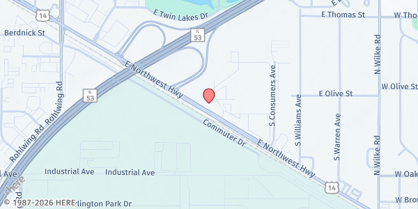 Map showing Journeys the Road Home at 1140 E Northwest Hwy, Palatine, IL