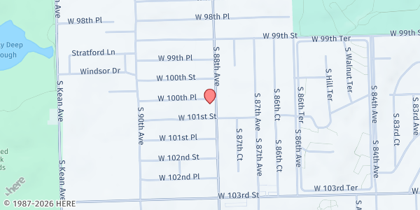 Map showing Elsie's Pantry at 10040 S 88th Ave, Palos Hills, IL