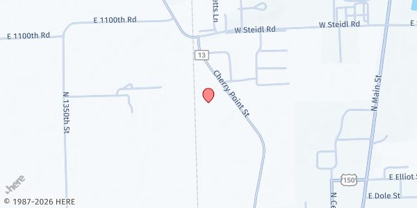 Map showing Compassionate Food Ministries at 1103 Cherry Point St, Paris, IL