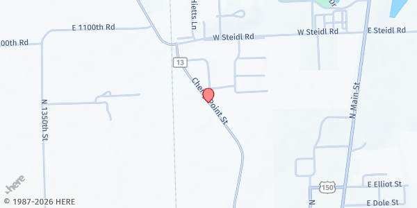 Map showing Compassionate Food Ministries - Food Distribution Center at 1103 Cherry Point St, Paris, IL