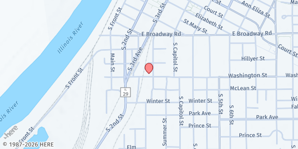 Map showing New Life Tara Beeney Blessing Room at 515 S. 3rd St., Pekin, IL