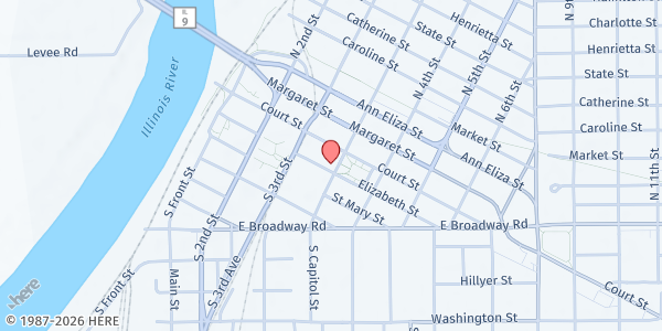 Map showing Tazewell County Veterans Assistance Commission (VAC) at 414 Court St., Pekin, IL