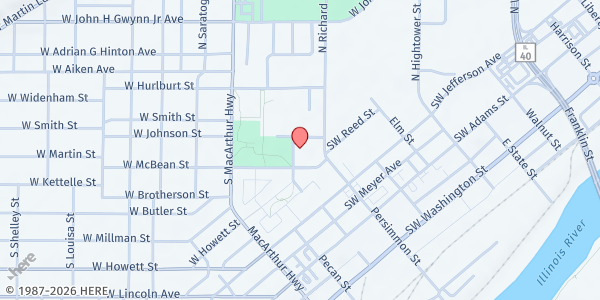 Map showing Peoria Area Food Pantry at 721 W. McBean St., Peoria, IL