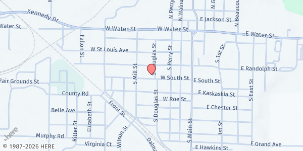 Map showing Least Of The Brethren at 407 South Douglas St, Pinckneyville, IL