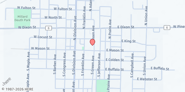 Map showing Polo Lifeline at 113 N. Green Ave., Suite A, Polo, IL