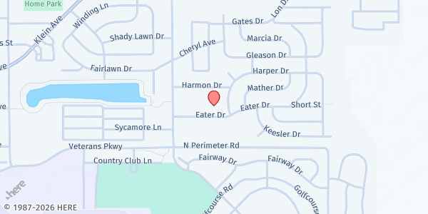 Map showing Right Hand Food Pantry at 1281 Eater Dr, Rantoul, IL