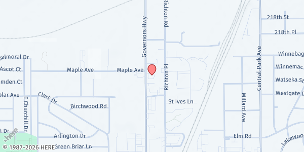 Map showing The Pantry of Rich Township Inc. at 22013 Governors Hwy, Richton Park, IL