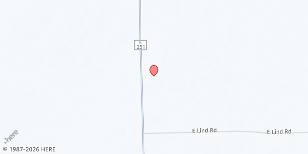 Map showing Crossroads Community Church at 3301 IL 251, Rochelle, IL