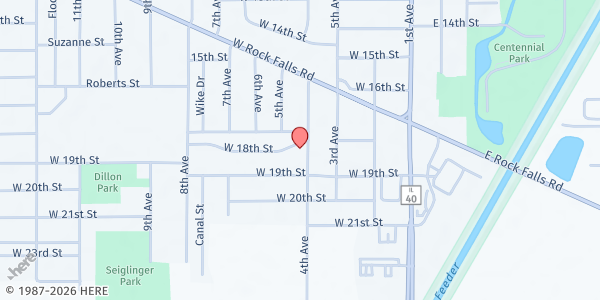 Map showing Coloma Homes at 401 W 18th Street, Rock Falls, IL
