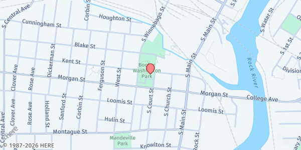 Map showing African-American Resource Center at Booker at 1005 South Court Street, Rockford, IL