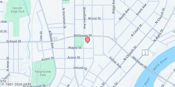 Map showing Haskell Elementary School at 515 Maple Street, Rockford, IL
