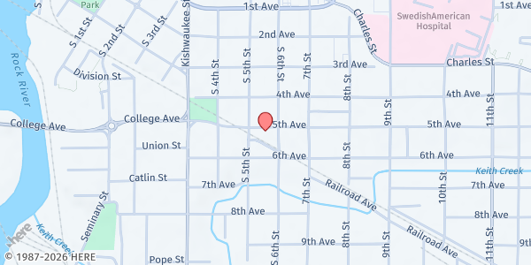 Map showing Ruthie's Kitchen at 925 Fifth Avenue, Rockford, IL