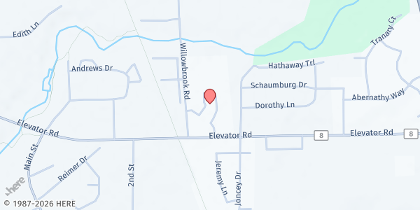 Map showing Life Church at 5910 Elevator Rd, Roscoe, IL