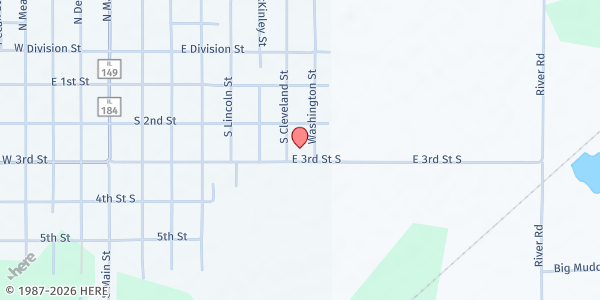 Map showing Royalton First Baptist Church at 709 West 3rd Street South, Royalton, IL