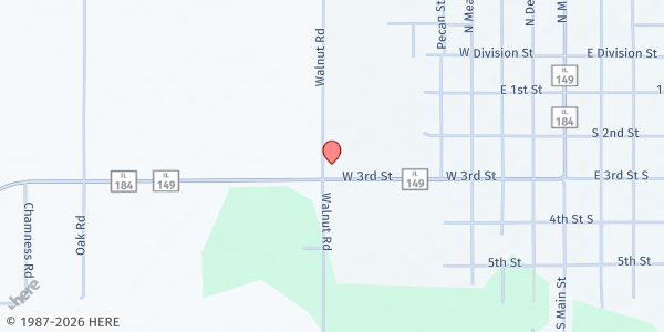 Map showing Royalton First Baptist Church at 709 3rd S. St., Royalton, IL