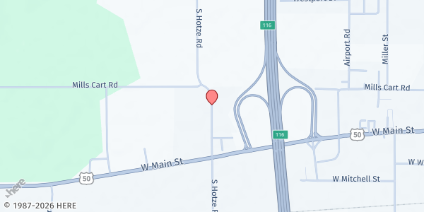 Map showing Redemption Church at 135 N. Hotze Rd., Salem, IL