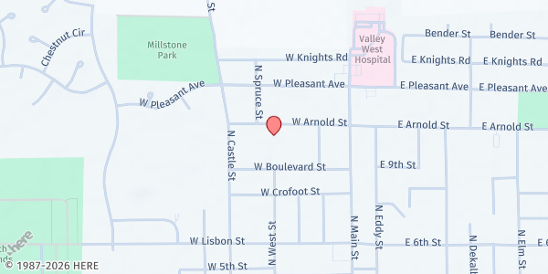 Map showing St. Paul the Apostle Parish at St. Paul the Apostle Parish, 340 W. Arnold Road, Sandwich, IL