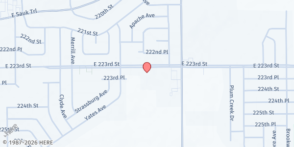 Map showing Grace UCC at 2500 223rd St, Sauk Village, IL