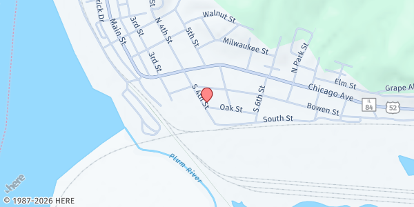 Map showing Savanna Food Pantry at 118 S. 4th St, Savanna, IL