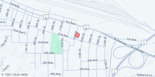 Map showing Christ UMC Silvis Campus at 1301 2nd Ave, Silvis, IL