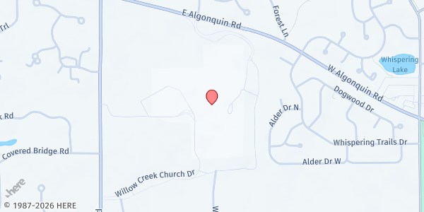 Map showing Willow Creek Community Care Center at 67 Algonquin Rd, South Barrington, IL
