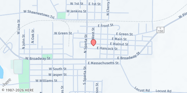 Map showing Peace Lutheran Church - Steeleville Community Pantry at 303 N. Mulberry St., Steeleville, IL