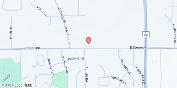 Map showing The Apostolic Church at 1311 E Steger Rd, Steger, IL