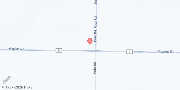 Map showing East Jordan Church at 22027 Polo Road, Sterling, IL