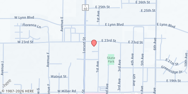 Map showing Green Castle Living Center at 15 E 23rd Street, Sterling, IL