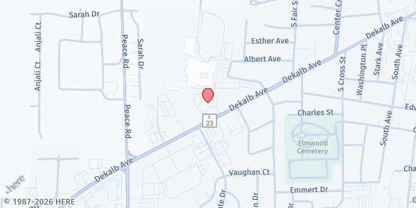 Map showing Salem Lutheran Church at 1145 Dekalb Ave, Sycamore, IL