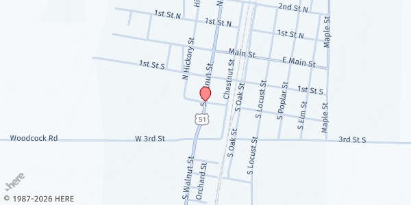 Map showing Grace Outreach - W 2nd South Street at W 2nd South Street, Tamaroa, IL