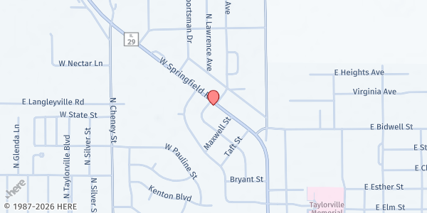 Map showing Dinner... Seasoned with Love at 930 Haner Ave, Taylorville, IL