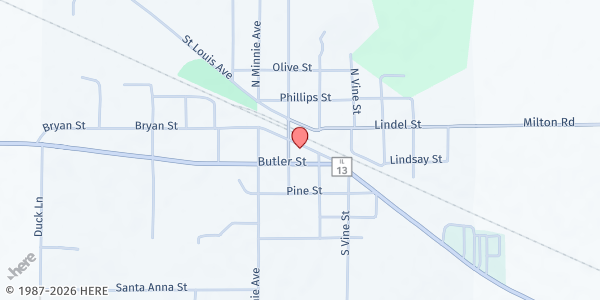 Map showing Tilden Food Pantry at 701 N. Centre Street, Tilden, IL