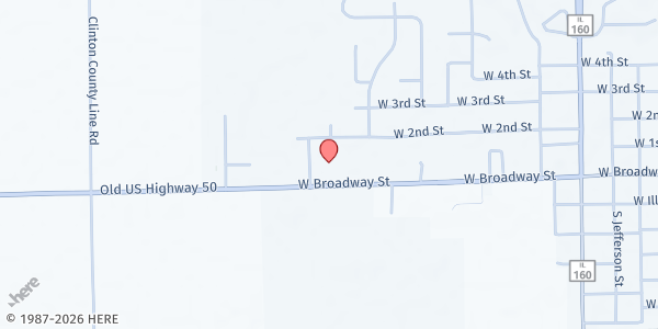 Map showing Green Bean Food Pantry at 843 W. Broadway, Trenton, IL