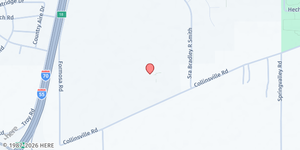 Map showing Ministries Unlimited Mobile Pantry at Bethel Church at 7775 Collinsville Rd., Troy, IL