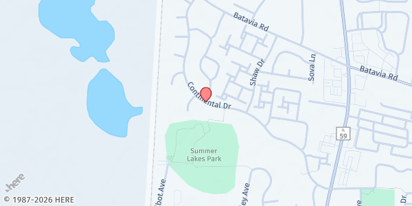 Map showing Johnson Elementary School at 2S700 Continental Drive, Warrenville, IL
