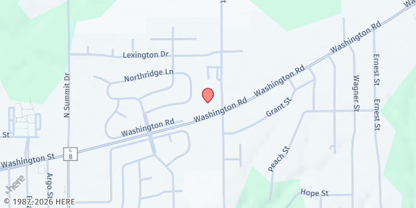 Map showing Faith Lutheran Church Little Free Pantry at 2206 Washington Rd., Washington, IL