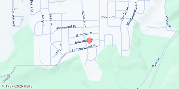 Map showing Pleasant Valley Missionary Baptist Church - Food Pantry at 301 E. Bittersweet Rd., Washington, IL