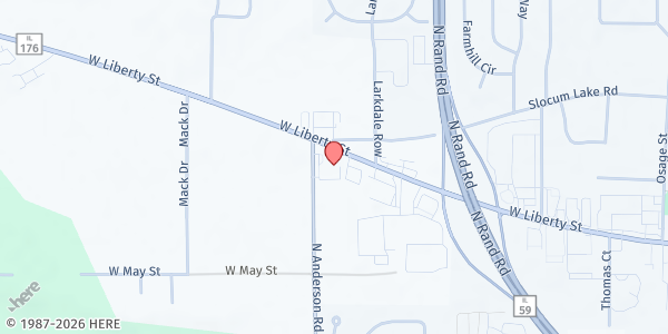Map showing LifeBridge Community Church at 700 W Liberty Street, Wauconda, IL