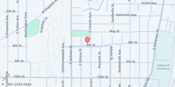 Map showing Most Blessed Trinity Food Pantry at 919 8th Street, Waukegan, IL