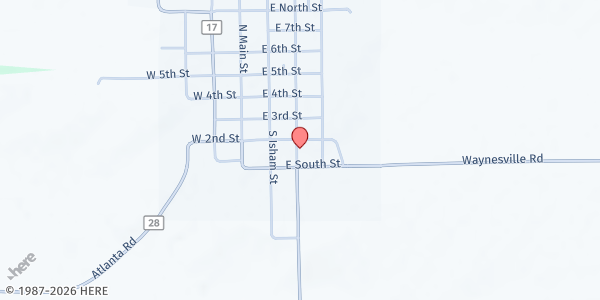 Map showing Waynesville Foodmobile - Main Location at 105 S 4th Street, Waynesville, IL