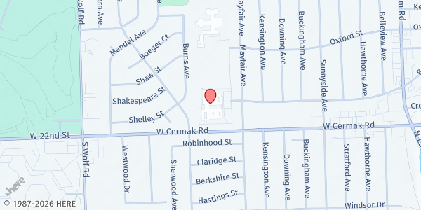 Map showing West 40 - Heart 2 Heart Food Mart at 10900 W Cermak Rd, Westchester, IL