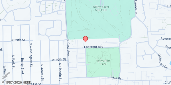 Map showing People's Resource Center Southeast - Westmont at 104 Chestnut Avenue, Westmont, IL