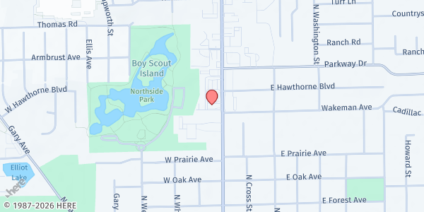 Map showing Milton Township Pantry at 1492 N. Main Street, Wheaton, IL