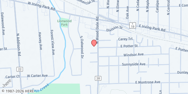 Map showing Food For The Soul-Wood Dale at 206 N Wood Dale Road, Wood Dale, IL