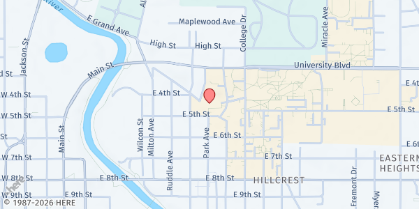 Map showing Park Place Community Center at 802 E 5th St, Anderson, IN