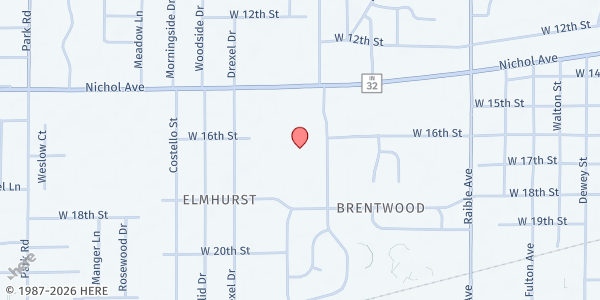 Map showing Tailgate at on Nichol Ave at 2811 W Nichol Ave, Anderson, IN