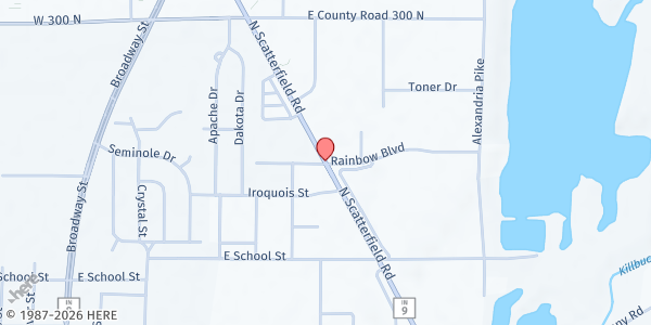 Map showing The Changing Station + at 2751 N Scatterfield Rd., Anderson, IN