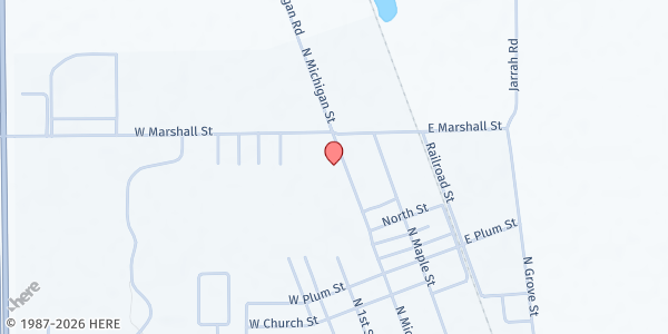 Map showing Argos UMC - Shepherd's Pantry at 570 N. Michigan St., Argos, IN